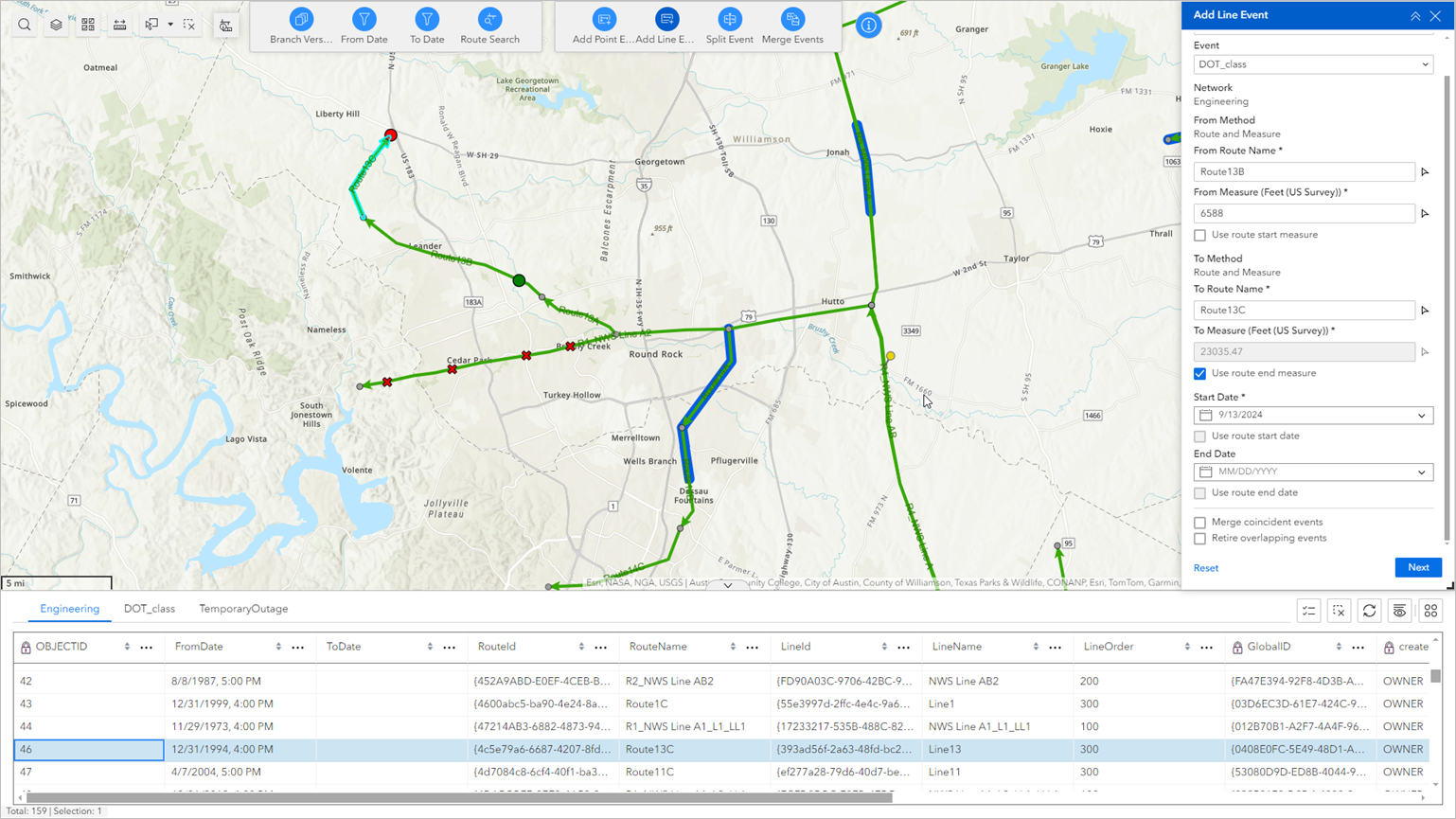 Location Referencing widgets in ArcGIS Experience Builder